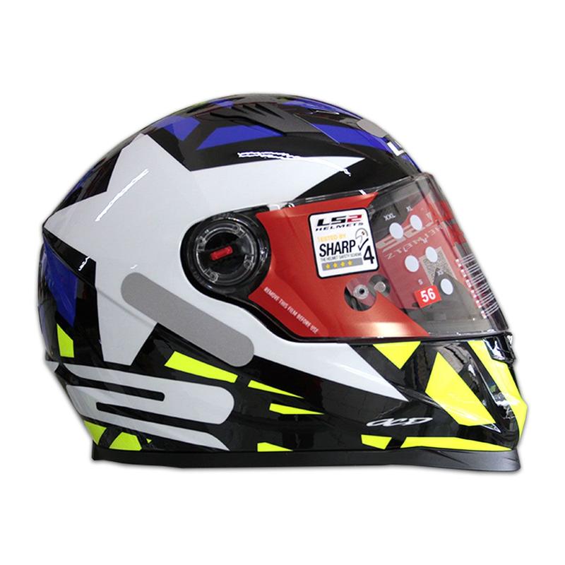 Capacete Ls2 Ff358 Starwar Azul Amarelo Fluor - Capacete de Moto